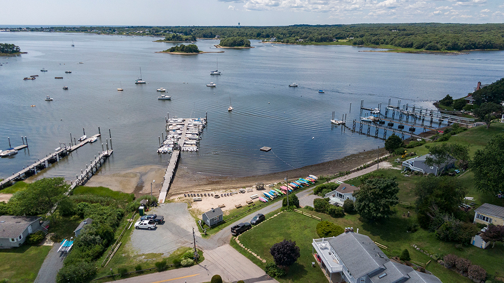drone view of the house proximity to dock