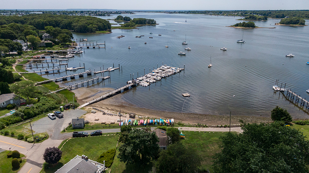 drone view of the house proximity to dock