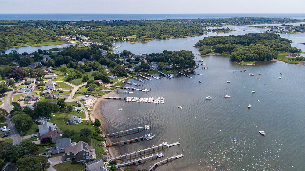 drone view of the house proximity to dock