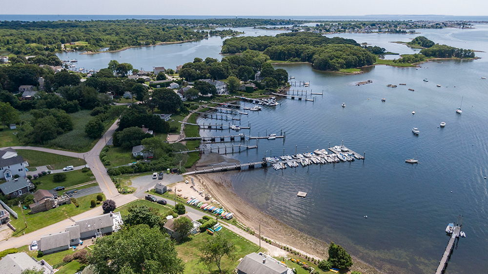 drone view of the house proximity to dock