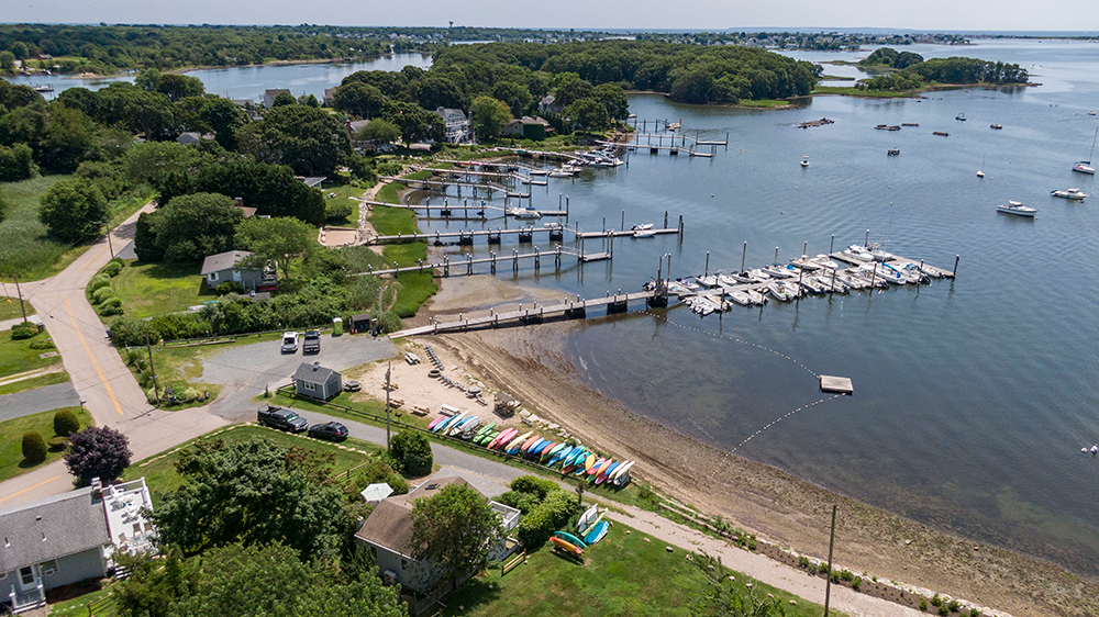 drone view of the house proximity to dock