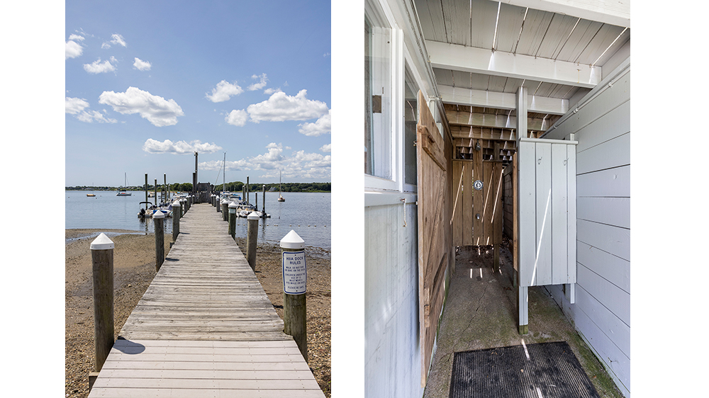 the dock / shower stall